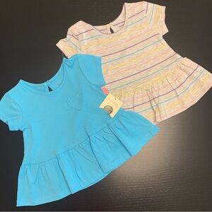 ⭐️2/$8.00⭐️ - Blue and Multicolor Striped Tees 2-Pack (3-6m)